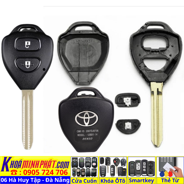 Vỏ chìa khoá xe Toyota Innova, Fortuner, Hilux, Vios, Camry, Corolla Altis, Yaris V74 Làm Chìa Khoá xe Ô Tô Đà Nẵng Sửa remote thay pin thay vỏ điều khiển xe hơi - Minh Phát Smartkey