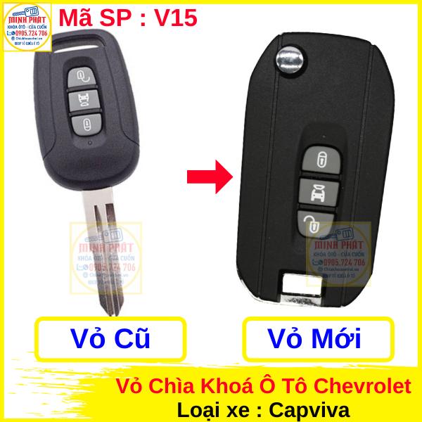 Vỏ Độ chìa khóa Gập xe Chevrolet Captiva V15