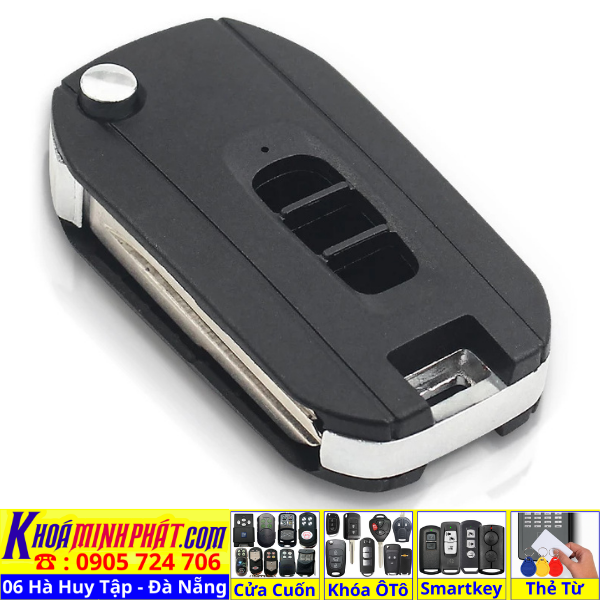 Vỏ Chìa Khoá Chevrolet Captiva mẫu Độ gập V15 Làm Chìa Khoá xe Ô Tô Đà Nẵng Sửa remote thay pin thay vỏ điều khiển xe hơi - Minh Phát Smartkey