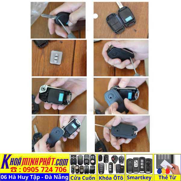 Vỏ Chìa Khoá Chevrolet Captiva mẫu Độ gập V15 Làm Chìa Khoá xe Ô Tô Đà Nẵng Sửa remote thay pin thay vỏ điều khiển xe hơi - Minh Phát Smartkey