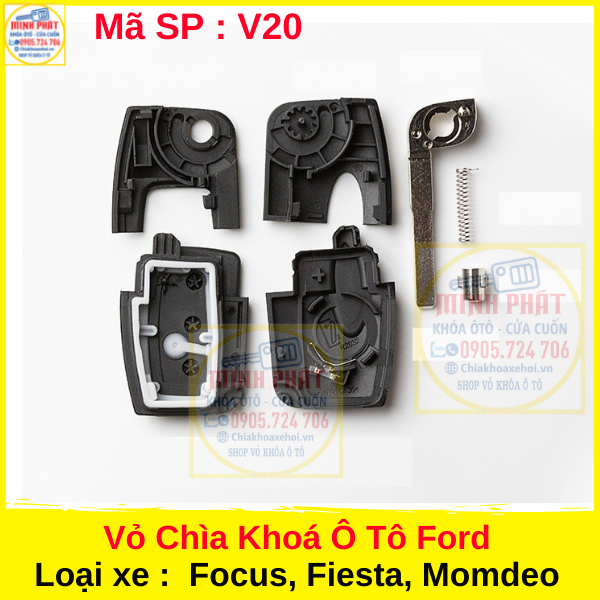 Vỏ chìa khóa xe Ô tô Ford Focus, Fiesta, Momdeo