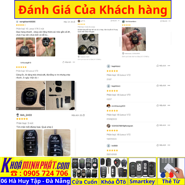Thay Vỏ chìa khóa xe Lexus RX350, LX470 Làm Chìa Khoá xe Ô Tô Đà Nẵng Sửa remote thay pin thay vỏ điều khiển xe hơi - Minh Phát Smartkey