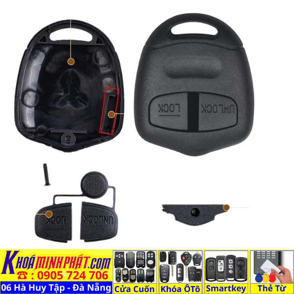 Vỏ Chìa Khoá Xe Mitsubishi Grandis, Zinger, Lander, Triton, Pajero, Pajero Sport, Xpander, Xpander Cross, XFORCE, Destinator, Outlander, Attrage, MirageV50 Làm Chìa Khoá xe Ô Tô Đà Nẵng Sửa remote thay pin thay vỏ điều khiển xe hơi - Minh Phát Smartkey