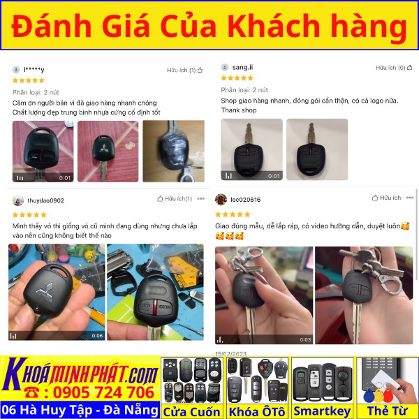 Vỏ Chìa Khoá Xe Mitsubishi Grandis, Zinger, Lander, Triton, Pajero, Pajero Sport, Xpander, Xpander Cross, XFORCE, Destinator, Outlander, Attrage, MirageV50 Làm Chìa Khoá xe Ô Tô Đà Nẵng Sửa remote thay pin thay vỏ điều khiển xe hơi - Minh Phát Smartkey