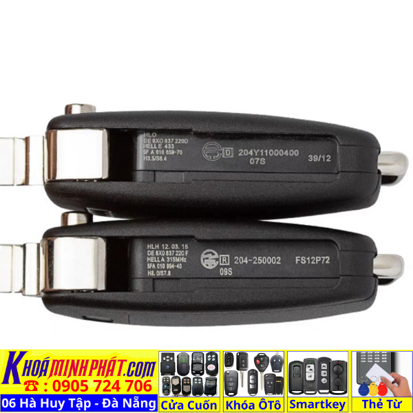 Vỏ Chìa khoá smartkey cho Audi A3 A4 A5 A6 A7 A8 Q2 Q3 Q4 Q5 Q7 Q8 V951 - Làm Chìa Khoá xe Ô Tô Đà Nẵng Sửa remote thay pin thay vỏ điều khiển xe hơi - Minh Phát Smartkey