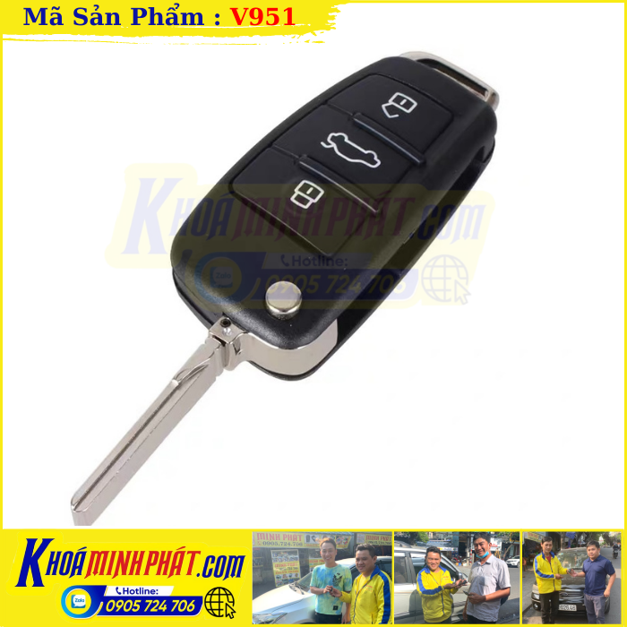 Hình ảnh sản phẩm Vỏ Chìa khoá xe ô tô Audi A6 A7 A8 V951