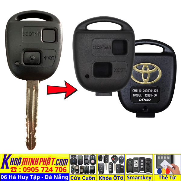 Vỏ Chìa khoá xe Toyota Land Cruiser chính hãng V71 Làm Chìa Khoá xe Ô Tô Đà Nẵng Sửa remote thay pin thay vỏ điều khiển xe hơi - Minh Phát Smartkey