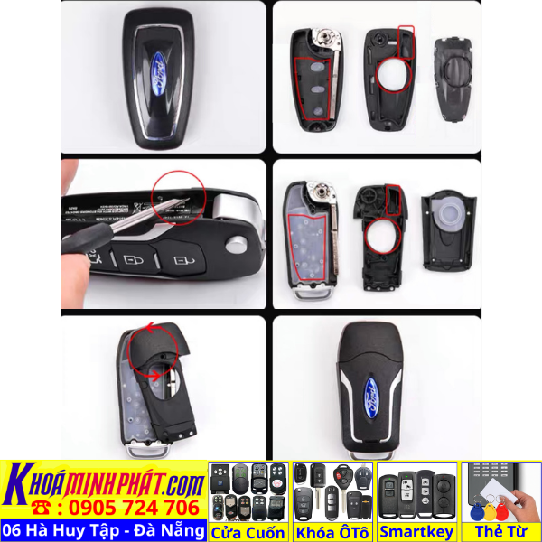 Vỏ Chìa khóa xe Ford Ranger, Tourneo V27 Làm Chìa Khoá xe Ô Tô Đà Nẵng Sửa remote thay pin thay vỏ điều khiển xe hơi - Minh Phát Smartkey