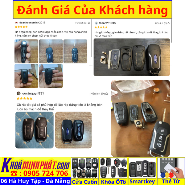 Vỏ Chìa khóa xe Ford Ranger, Tourneo V27 Làm Chìa Khoá xe Ô Tô Đà Nẵng Sửa remote thay pin thay vỏ điều khiển xe hơi - Minh Phát Smartkey