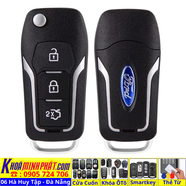 Vỏ chìa khóa xe Ford Momdeo, Focus, Fiesta, mẫu V26 Làm Chìa Khoá xe Ô Tô Đà Nẵng Sửa remote thay pin thay vỏ điều khiển xe hơi - Minh Phát Smartkey