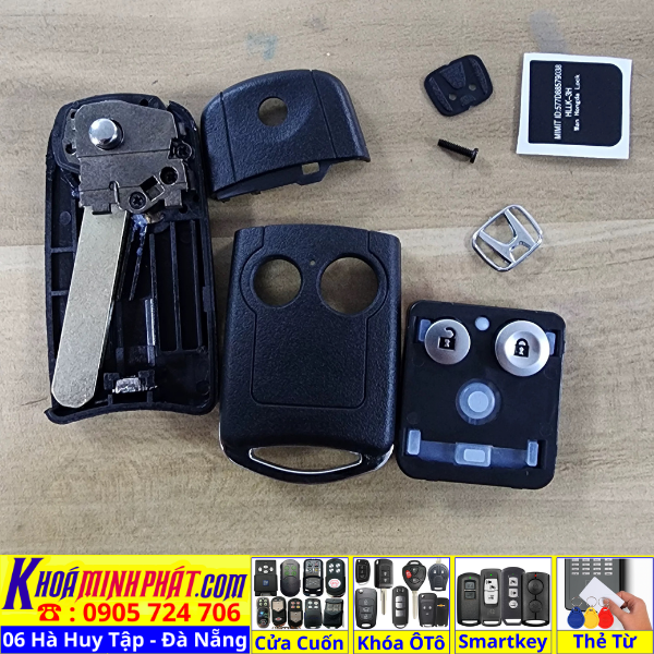 Vỏ chìa khoá xe ô tô Honda Civic CRV Accord Jazz V38 Làm Chìa Khoá xe Ô Tô Đà Nẵng Sửa remote thay pin thay vỏ điều khiển xe hơi - Minh Phát Smartkey