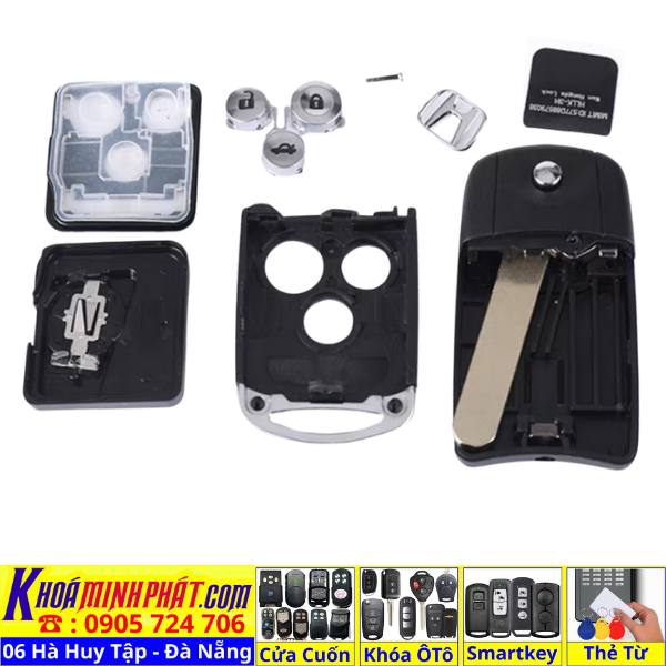 Vỏ chìa khoá xe ô tô Honda Civic CRV Accord Jazz V38 Làm Chìa Khoá xe Ô Tô Đà Nẵng Sửa remote thay pin thay vỏ điều khiển xe hơi - Minh Phát Smartkey