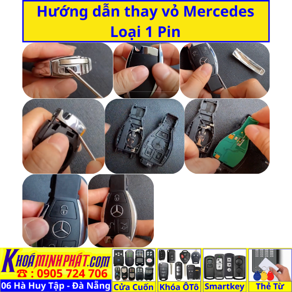 Vỏ Chìa Khoá xe Mercedes C200, C250, C300, C350 V100 Làm Chìa Khoá xe Ô Tô Đà Nẵng Sửa remote thay pin thay vỏ điều khiển xe hơi - Minh Phát Smartkey Vỏ Chìa Khoá xe Mercedes C200, C250, C300, C350 V100 Làm Chìa Khoá xe Ô Tô Đà Nẵng Sửa remote thay pin thay vỏ điều khiển xe hơi - Minh Phát Smartkey