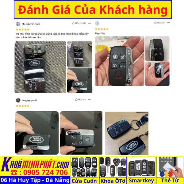 Vỏ Chìa Khoá Xe Ranger Rover V90 Làm Chìa Khoá xe Ô Tô Đà Nẵng Sửa remote thay pin thay vỏ điều khiển xe hơi - Minh Phát Smartkey
