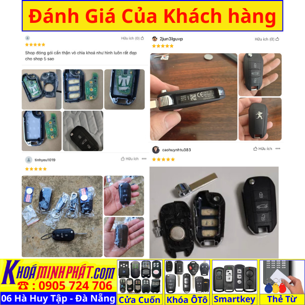 Vỏ chìa khoá Peugeot 208 2008 3008 308 508 5008 V81 Làm Chìa Khoá xe Ô Tô Đà Nẵng Sửa remote thay pin thay vỏ điều khiển xe hơi - Minh Phát Smartkey