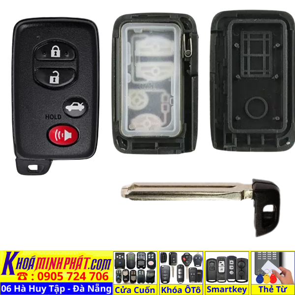 Vỏ Chìa Khóa 4 Nút Bấm Cho Xe Toyota Camry 2.5 Aurion Avalon Landcruiser Camry Highlander Rav4 V78 Làm Chìa Khoá xe Ô Tô Đà Nẵng Sửa remote thay pin thay vỏ điều khiển xe hơi - Minh Phát Smartkey