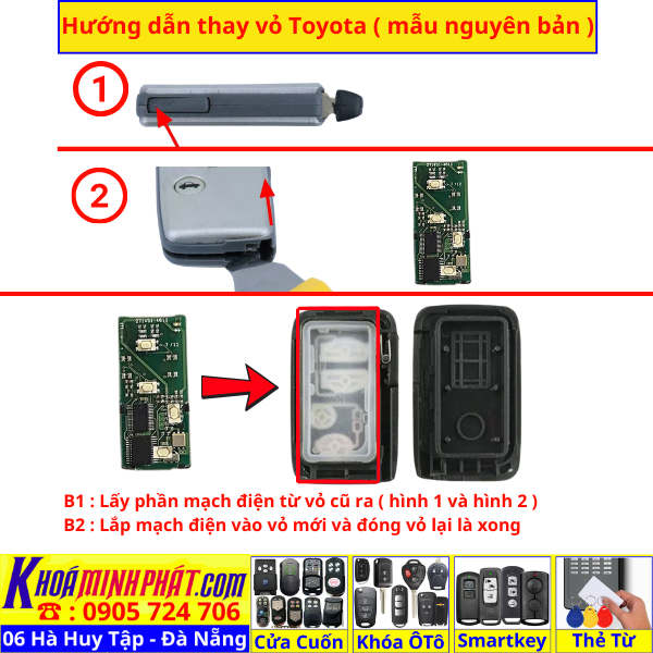 Vỏ Chìa Khóa 4 Nút Bấm Cho Xe Toyota Camry 2.5 Aurion Avalon Landcruiser Camry Highlander Rav4 V78 Làm Chìa Khoá xe Ô Tô Đà Nẵng Sửa remote thay pin thay vỏ điều khiển xe hơi - Minh Phát Smartkey