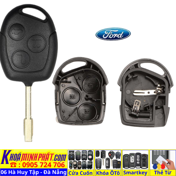 Vỏ Chìa khoá remote xe Ford Transit Chính hãng V20 Làm Chìa Khoá xe Ô Tô Đà Nẵng Sửa remote thay pin thay vỏ điều khiển xe hơi - Minh Phát Smartkey