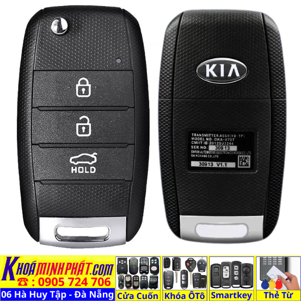 Vỏ Chìa khoá xe Kia Soluto, Rondo, K3, Morning, Cerato V47 Làm Chìa Khoá xe Ô Tô Đà Nẵng Sửa remote thay pin thay vỏ điều khiển xe hơi - Minh Phát Smartkey