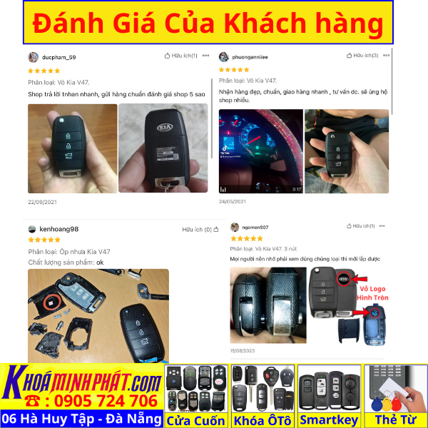 Vỏ Chìa khoá xe Kia Soluto, Rondo, K3, Morning, Cerato V47 Làm Chìa Khoá xe Ô Tô Đà Nẵng Sửa remote thay pin thay vỏ điều khiển xe hơi - Minh Phát Smartkey