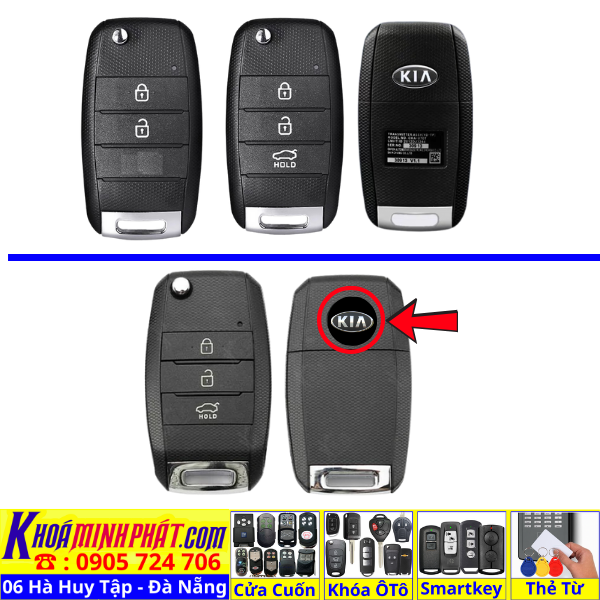 Vỏ Chìa khoá xe Kia Soluto, Rondo, K3, Morning, Cerato V47 Làm Chìa Khoá xe Ô Tô Đà Nẵng Sửa remote thay pin thay vỏ điều khiển xe hơi - Minh Phát Smartkey