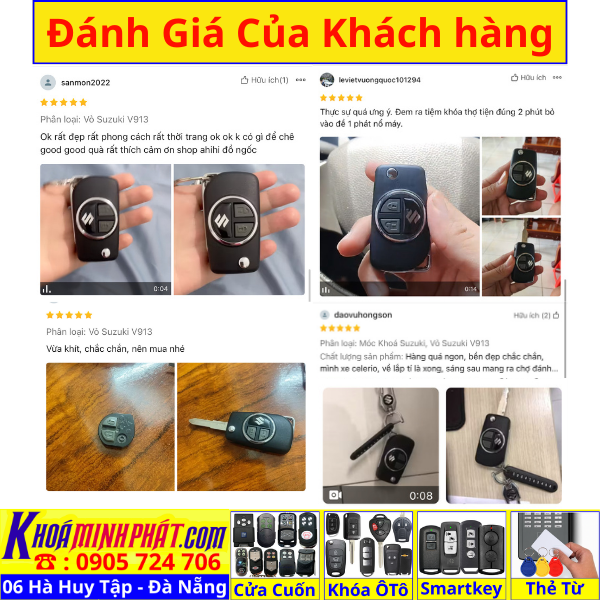 Vỏ Độ Gập Chìa Khoá Xe Suzuki Celerio, Swift, Ciaz, Ertiga, XL7, Vitara, Wagon R, Alto V913 Làm Chìa Khoá xe Ô Tô Đà Nẵng Sửa remote thay pin thay vỏ điều khiển xe hơi - Minh Phát Smartkey