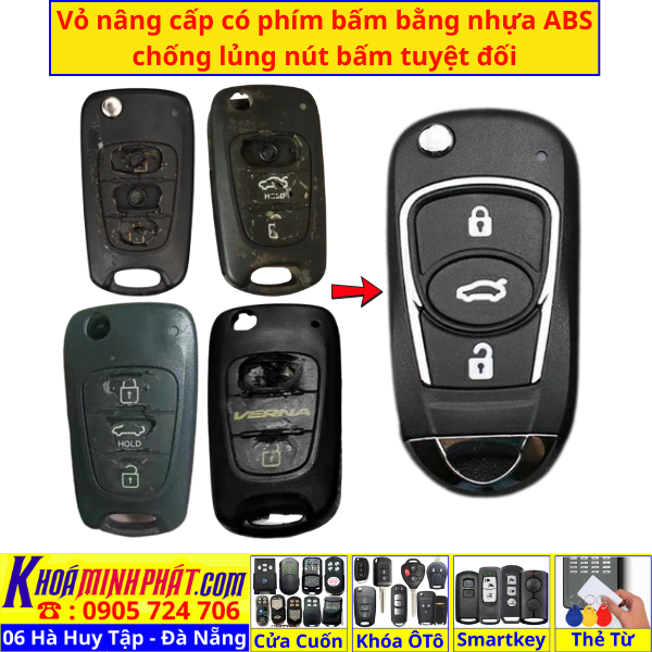 Vỏ Chìa khoá xe Kia Forte, Carens, Morning, Cerato V48 phím bấm nhựaLàm Chìa Khoá xe Ô Tô Đà Nẵng Sửa remote thay pin thay vỏ điều khiển xe hơi - Minh Phát Smartkey