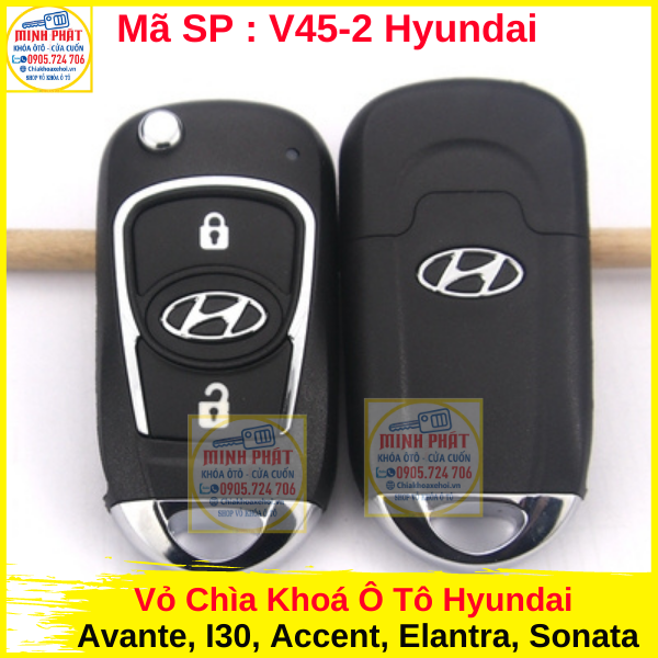 Vỏ chìa khóa xe Ô Tô Hyundai Avante, I30, Accent, Elantra, Sonata