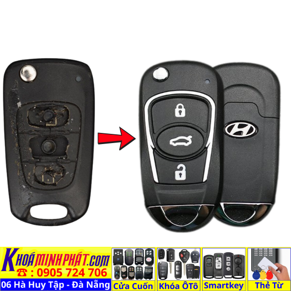 Vỏ Chìa khoá xe Kia Forte, Carens, Morning, Cerato V48 phím bấm nhựaLàm Chìa Khoá xe Ô Tô Đà Nẵng Sửa remote thay pin thay vỏ điều khiển xe hơi - Minh Phát Smartkey