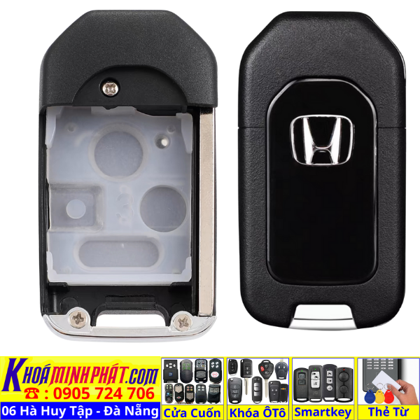Vỏ chìa khoá độ gập xe Honda Civic, City, Accord, CRV mẫu V32 Làm Chìa Khoá xe Ô Tô Đà Nẵng Sửa remote thay pin thay vỏ điều khiển xe hơi - Minh Phát Smartkey
