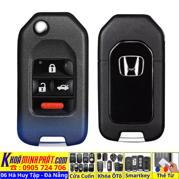 Vỏ chìa khoá độ gập xe Honda Civic, City, Accord, CRV mẫu V32 Làm Chìa Khoá xe Ô Tô Đà Nẵng Sửa remote thay pin thay vỏ điều khiển xe hơi - Minh Phát Smartkey