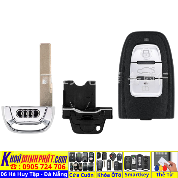 Vỏ Chìa khoá xe ô tô Audi A1 A2 A3 A4 A5 A6 A7 A8 Q3 Q7 V950 Làm Chìa Khoá xe Ô Tô Đà Nẵng Sửa remote thay pin thay vỏ điều khiển xe hơi - Minh Phát Smartkey