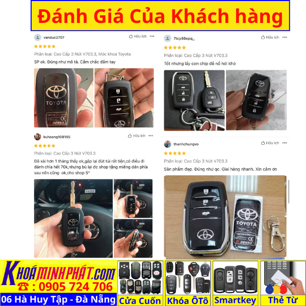 Vỏ Độ Gập Chìa Khoá Xe Toyota Vios 2 và 3 nút 2015-2025 - Làm Chìa Khoá xe Ô Tô Đà Nẵng Sửa remote thay pin thay vỏ điều khiển xe hơi - Minh Phát Smartkey