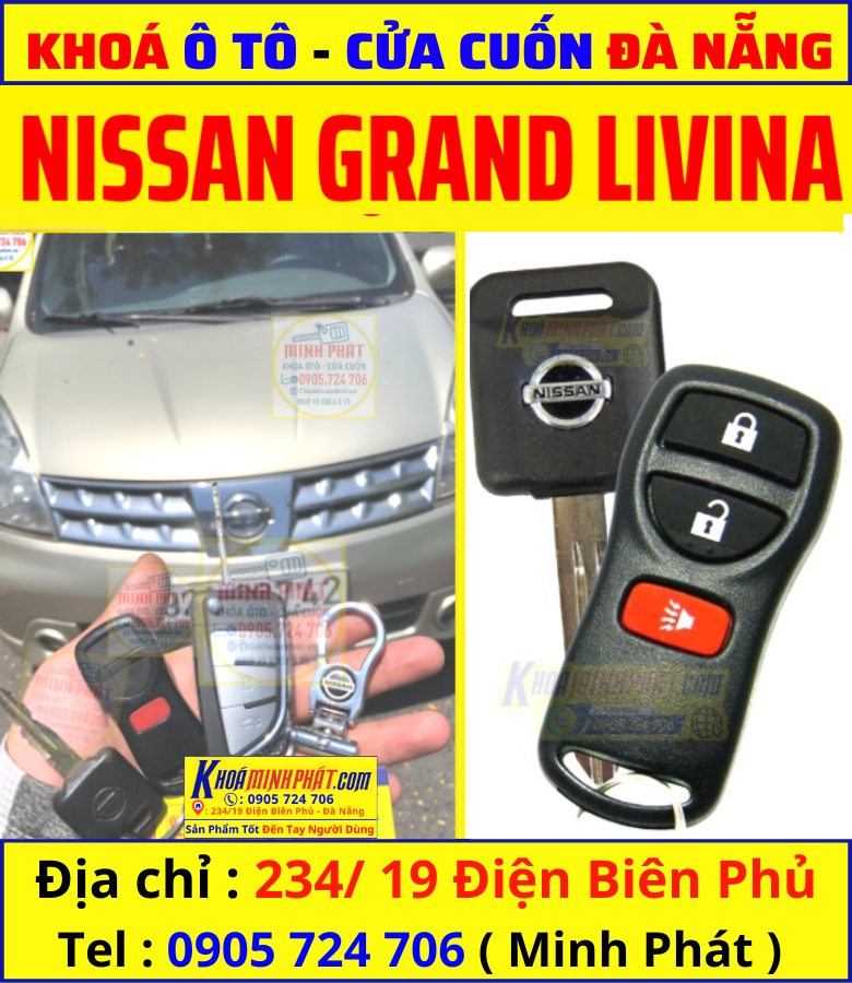 Làm Chìa Khóa xe Ô Tô tại Đà Nẵng Nissan Grand Livina