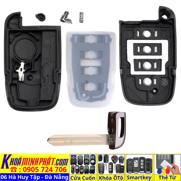 Vỏ Chìa Khóa 4 Nút Bấm Xe Kia Hyundai I30 Genesis Equus Veloster Tucson Sonata Elantra Santafe V44 Làm Chìa Khoá xe Ô Tô Đà Nẵng Sửa remote thay pin thay vỏ điều khiển xe hơi - Minh Phát Smartkey