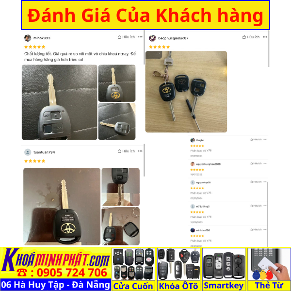 Vỏ Chìa Khoá xe Toyota Land Cruiser [Chính Hãng] V76 Làm Chìa Khoá xe Ô Tô Đà Nẵng Sửa remote thay pin thay vỏ điều khiển xe hơi - Minh Phát Smartkey