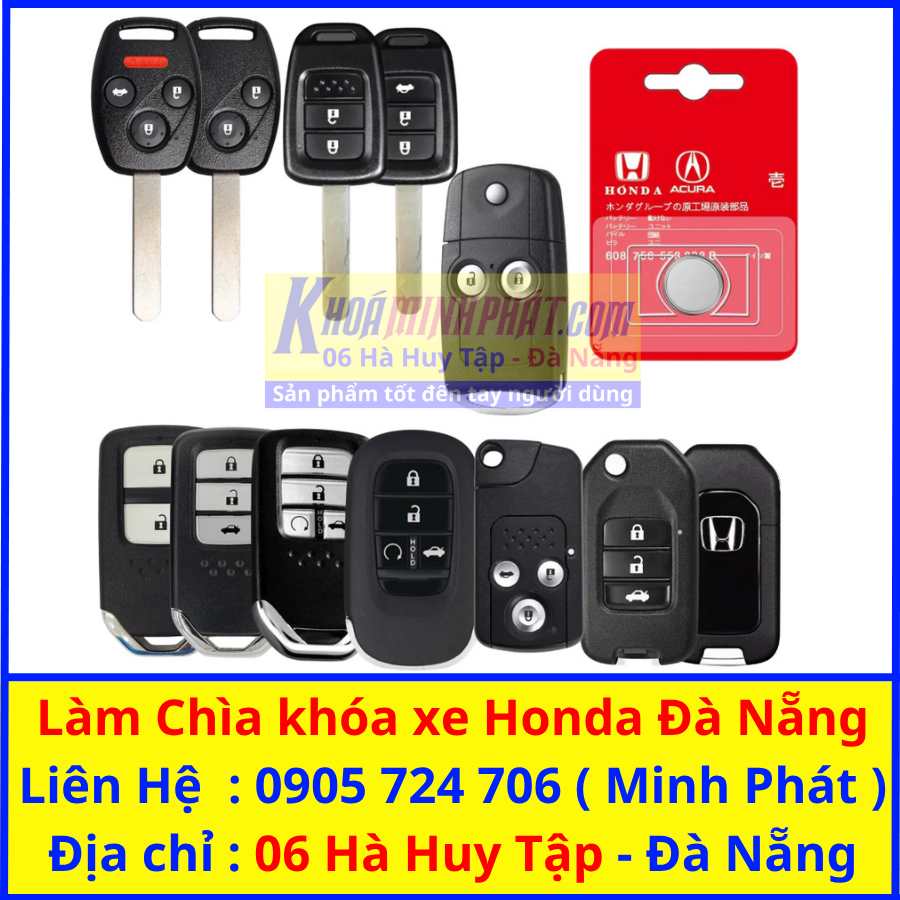 Làm Chìa Khóa Ô Tô tại Đà Nẵng Honda Civic City CRV HRV Accord Jazz Brio
