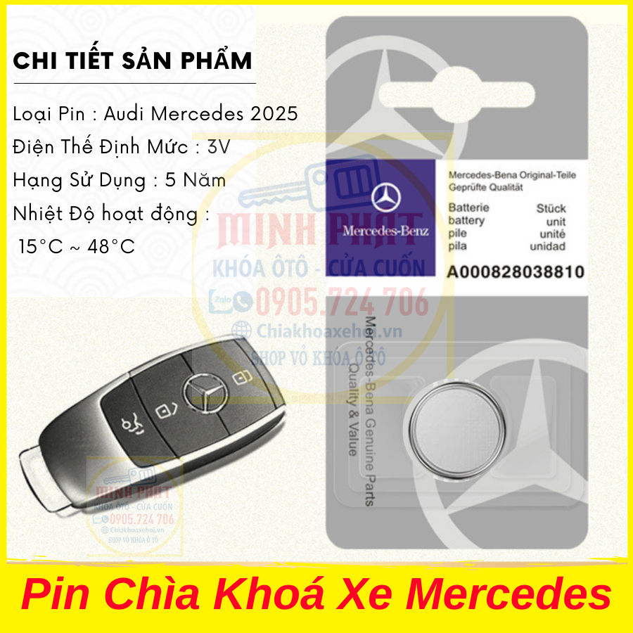 Pin chìa khóa remote xe ô tô tại Đà Nẵng Mercedes