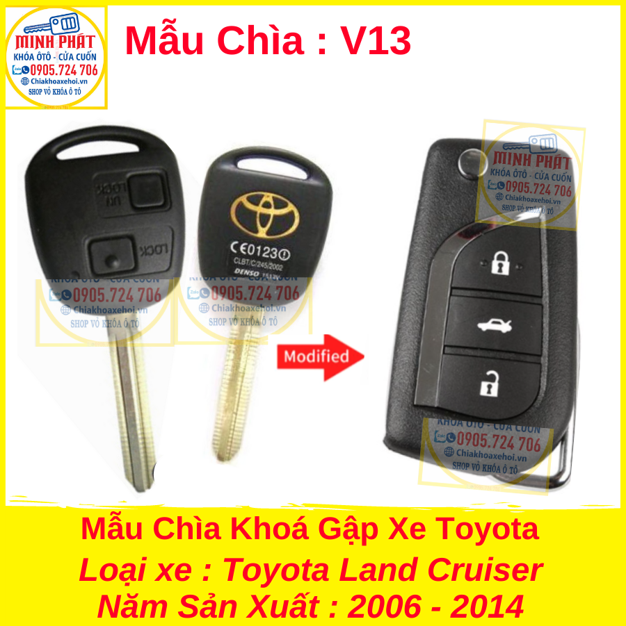 Chìa remote xe ô tô Toyota Land Cruiser Prado