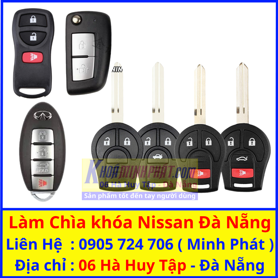 Vỏ chìa khóa xe ô tô Nissan mẫu gập tại Đà Nẵng