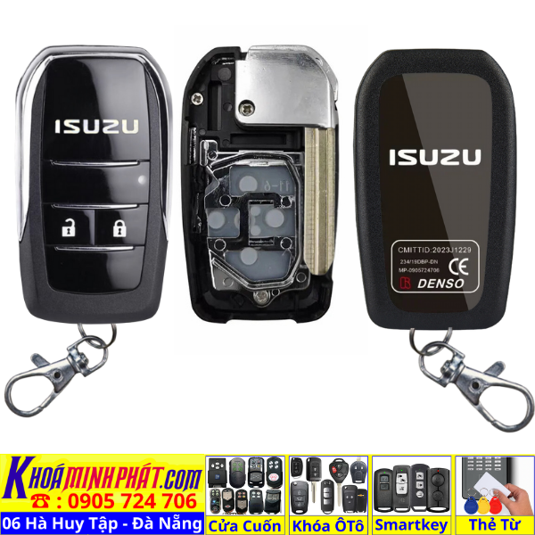 Vỏ chìa Khóa độ gập nâng cấp remote cho xe Isuzu Dmax, Mux V990 V991 D-max Mu-x - Làm Chìa Khoá xe Ô Tô Đà Nẵng Sửa remote thay pin thay vỏ điều khiển xe hơi - Minh Phát Smartkey