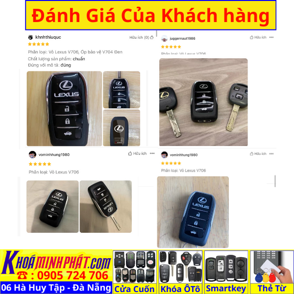 Vỏ Chìa khoá độ gập xe Lexus LX470, RX350, GX470 V706 Làm Chìa Khoá xe Ô Tô Đà Nẵng Sửa remote thay pin thay vỏ điều khiển xe hơi - Minh Phát Smartkey