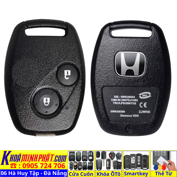 Vỏ Chìa khoá xe Honda Accord [Không Cần Cắt Chìa] Làm Chìa Khoá xe Ô Tô Đà Nẵng Sửa remote thay pin thay vỏ điều khiển xe hơi - Minh Phát Smartkey