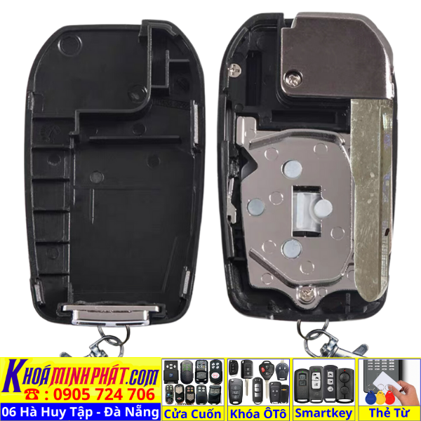 Vỏ độ gập chìa khoá xe Toyota Wigo, Avanza V707Làm Làm Chìa Khoá xe Ô Tô Đà Nẵng Sửa remote thay pin thay vỏ điều khiển xe hơi - Minh Phát Smartkey