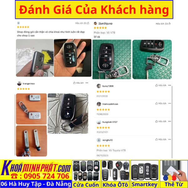 Vỏ nâng cấp chìa khoá Toyota Camry, Fortuner, Land Cruiser, Hilux Venza V708 Làm Chìa Khoá xe Ô Tô Đà Nẵng Sửa remote thay pin thay vỏ điều khiển xe hơi - Minh Phát Smartkey