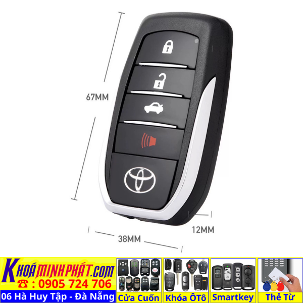 Vỏ nâng cấp chìa khoá Toyota Camry, Fortuner, Land Cruiser, Hilux Venza V708 Làm Chìa Khoá xe Ô Tô Đà Nẵng Sửa remote thay pin thay vỏ điều khiển xe hơi - Minh Phát Smartkey