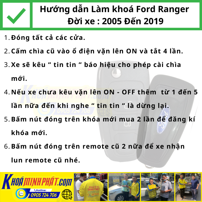 Hướng dẫn Làm chìa Khóa remote xe Ford Ranger 2.2