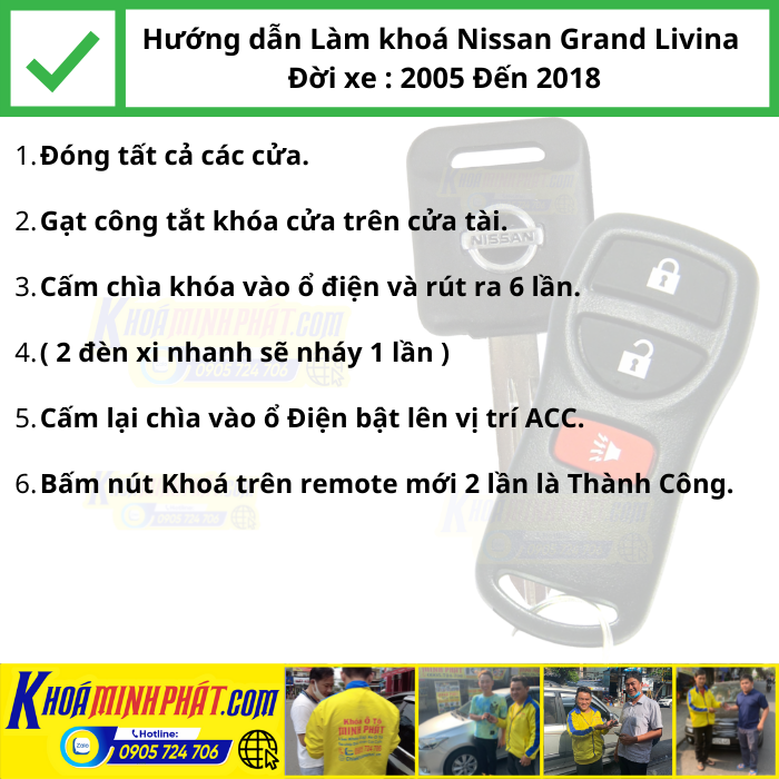 Hướng dẫn Làm Chìa khóa điều khiển xe Nissan Grand Livina