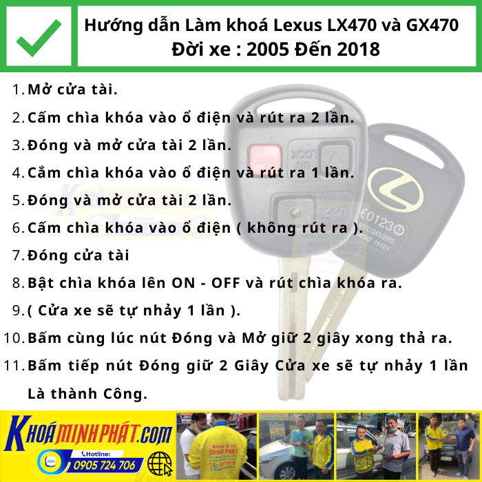 Hướng dẫn Làm Chìa khóa điều khiển xe Lexus LX470 và GX470