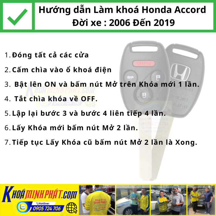 Hướng dẫn Làm Chìa khóa remote xe Honda Accord